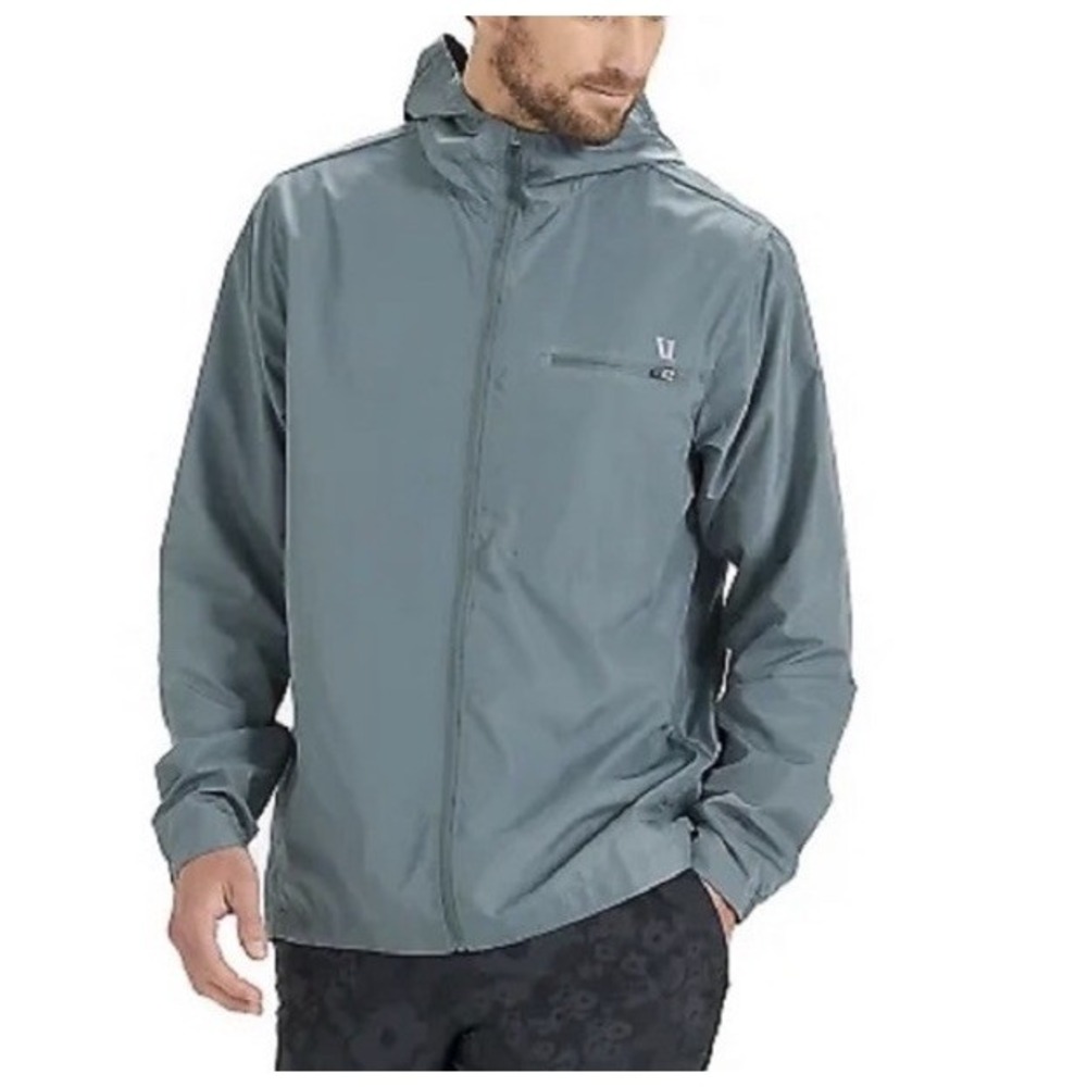 Vuori Daybreak Ripstop Jacket Men's Size M Green Lightweight Hooded Windbreaker